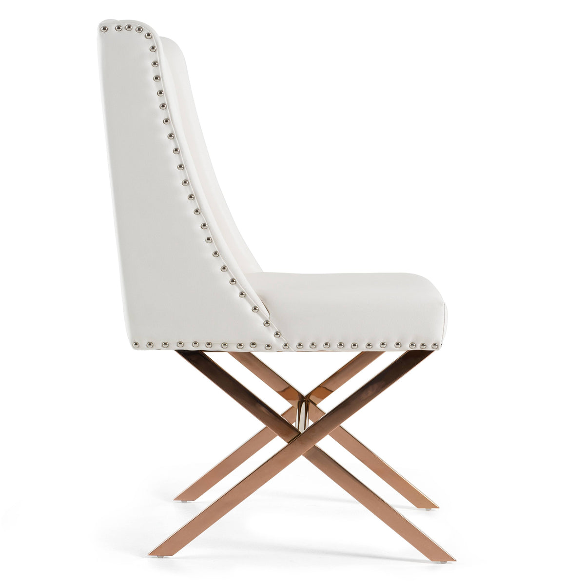 Alexia Modern White + Rosegold Dining Chair