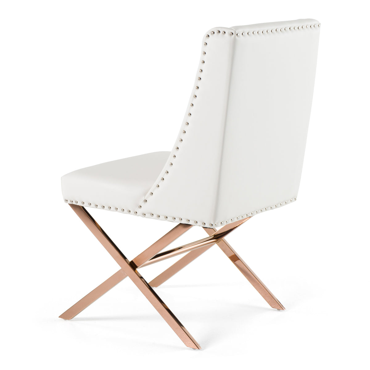 Alexia Modern White + Rosegold Dining Chair