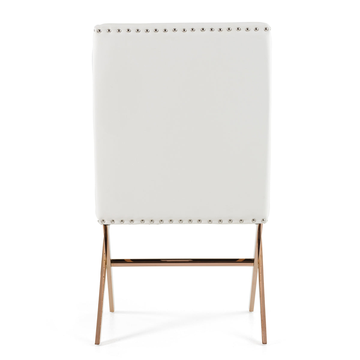 Alexia Modern White + Rosegold Dining Chair