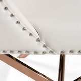 Alexia Modern White + Rosegold Dining Chair
