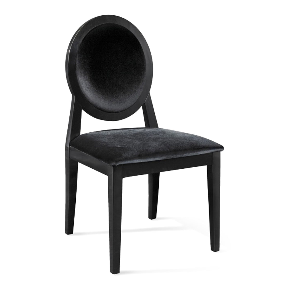 Alice Transitional Black Lacquer Fabric Dining Chair