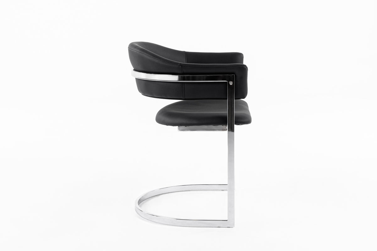 Allie Contemporary Black Leatherette Dining Chair