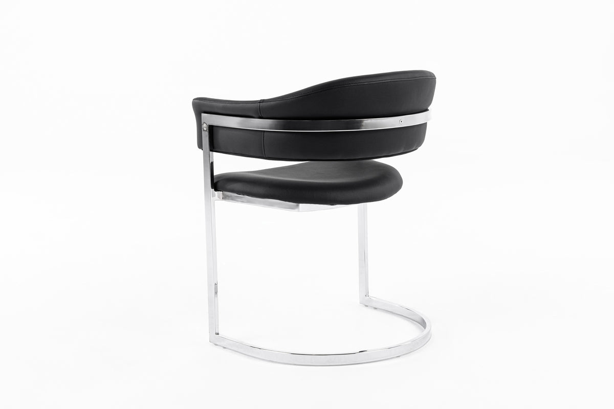 Allie Contemporary Black Leatherette Dining Chair