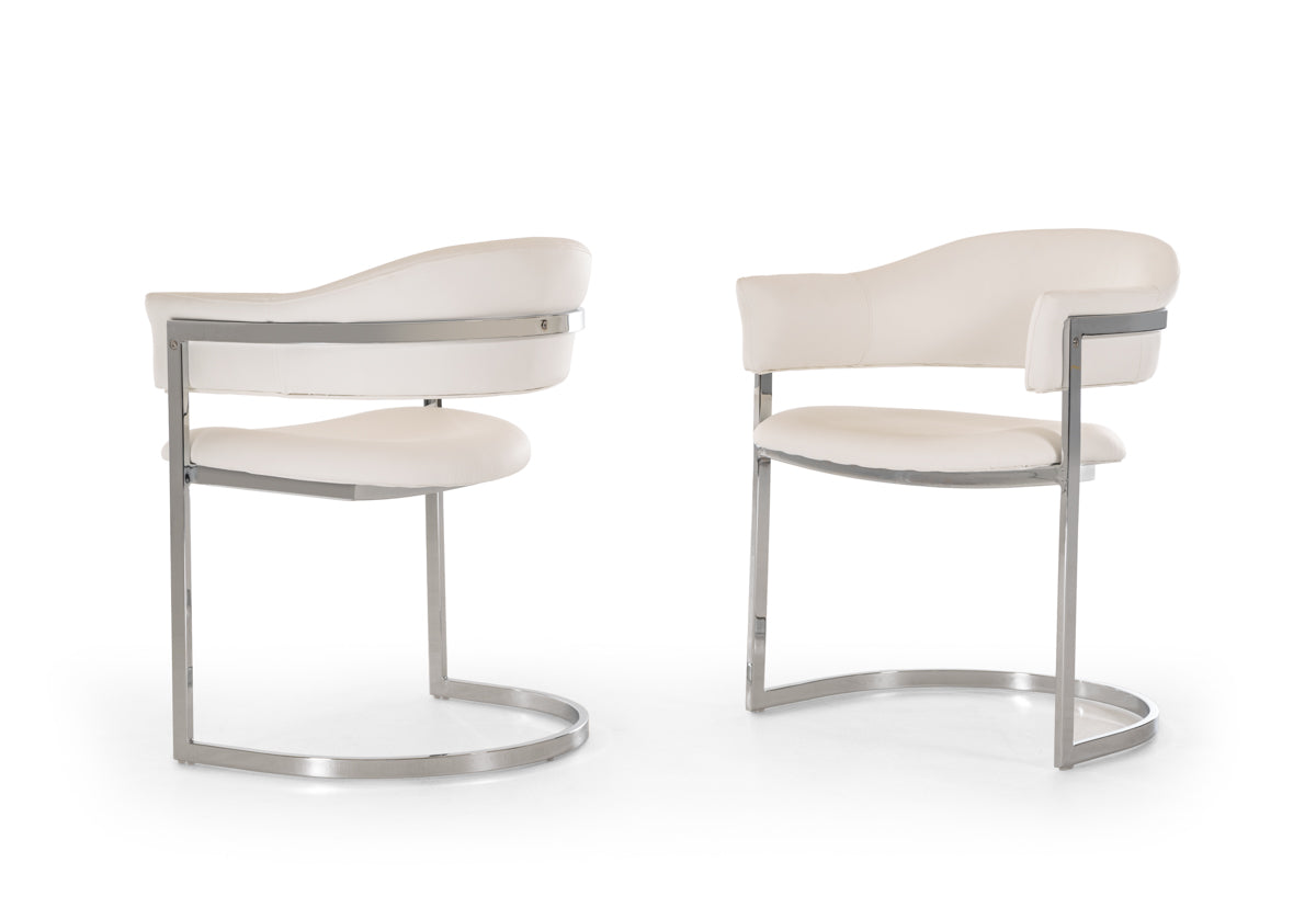 Allie Contemporary White Leatherette Dining Chair
