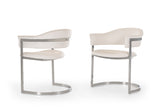 Allie Contemporary White Leatherette Dining Chair