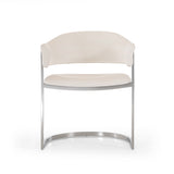 Allie Contemporary White Leatherette Dining Chair