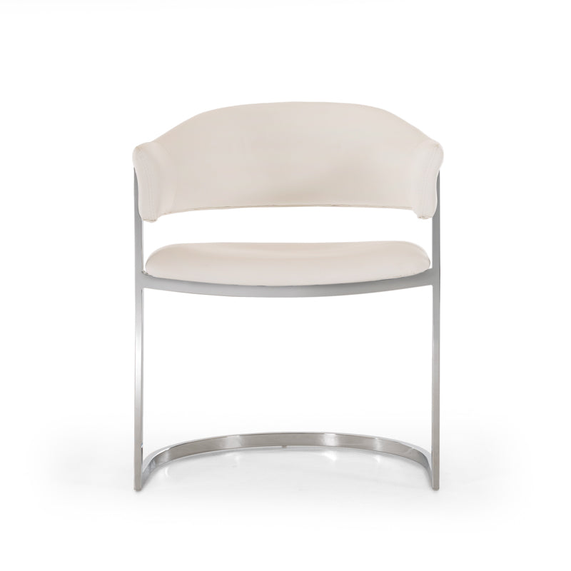 Allie Contemporary White Leatherette Dining Chair