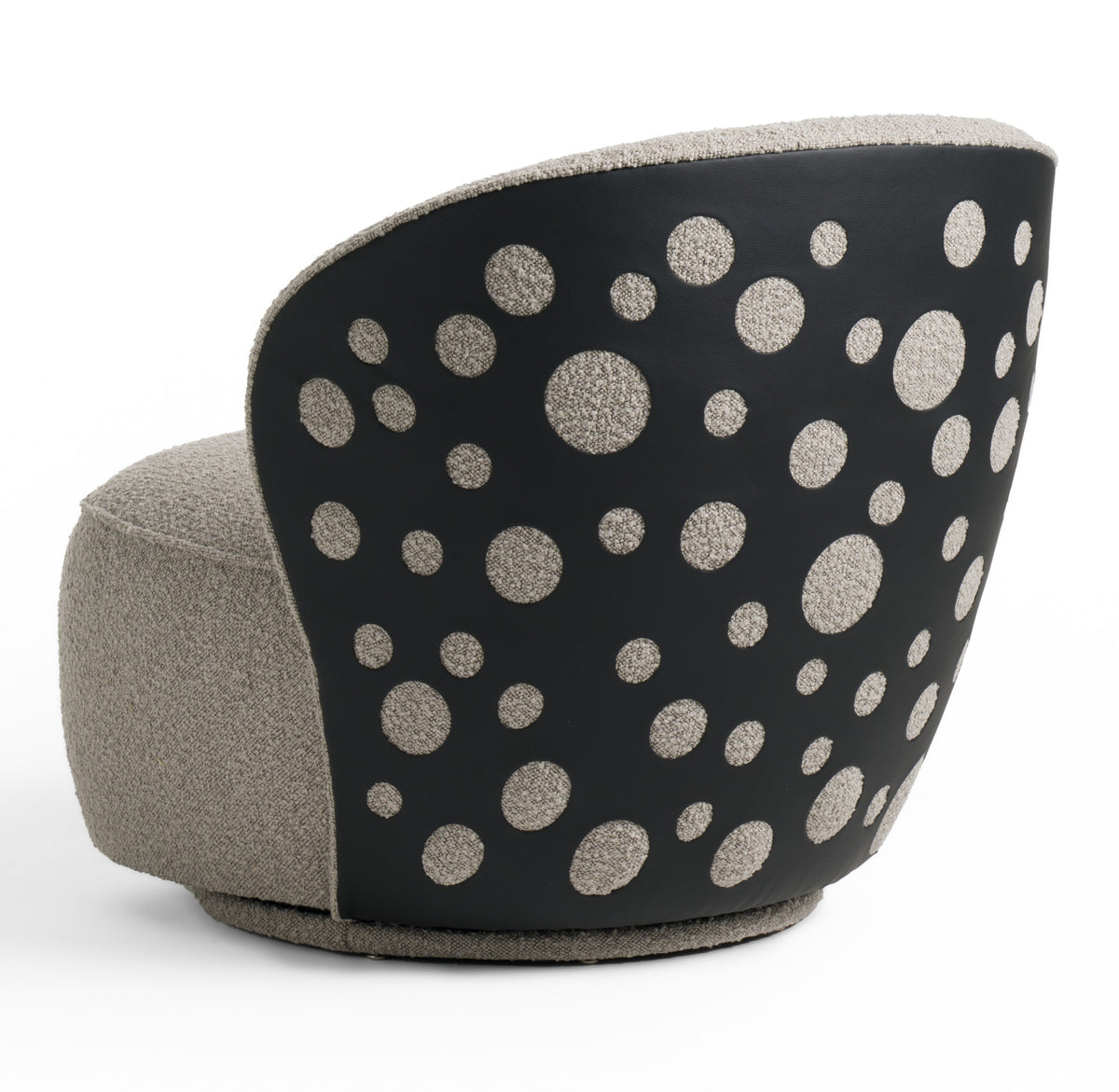 Allis Glam Grey and Black Fabric Swivel Accent Chair