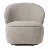 Allis Glam Grey and Black Fabric Swivel Accent Chair