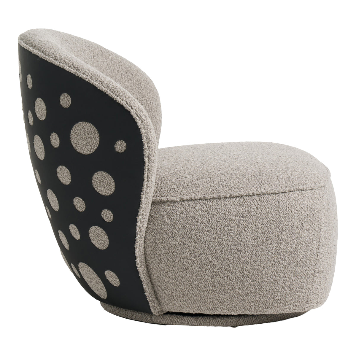 Allis Glam Grey and Black Fabric Swivel Accent Chair