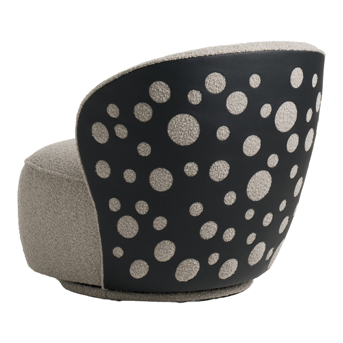 Allis Glam Grey and Black Fabric Swivel Accent Chair