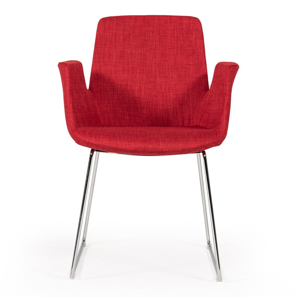 Altair Mid-Century Red Fabric Dining Chair