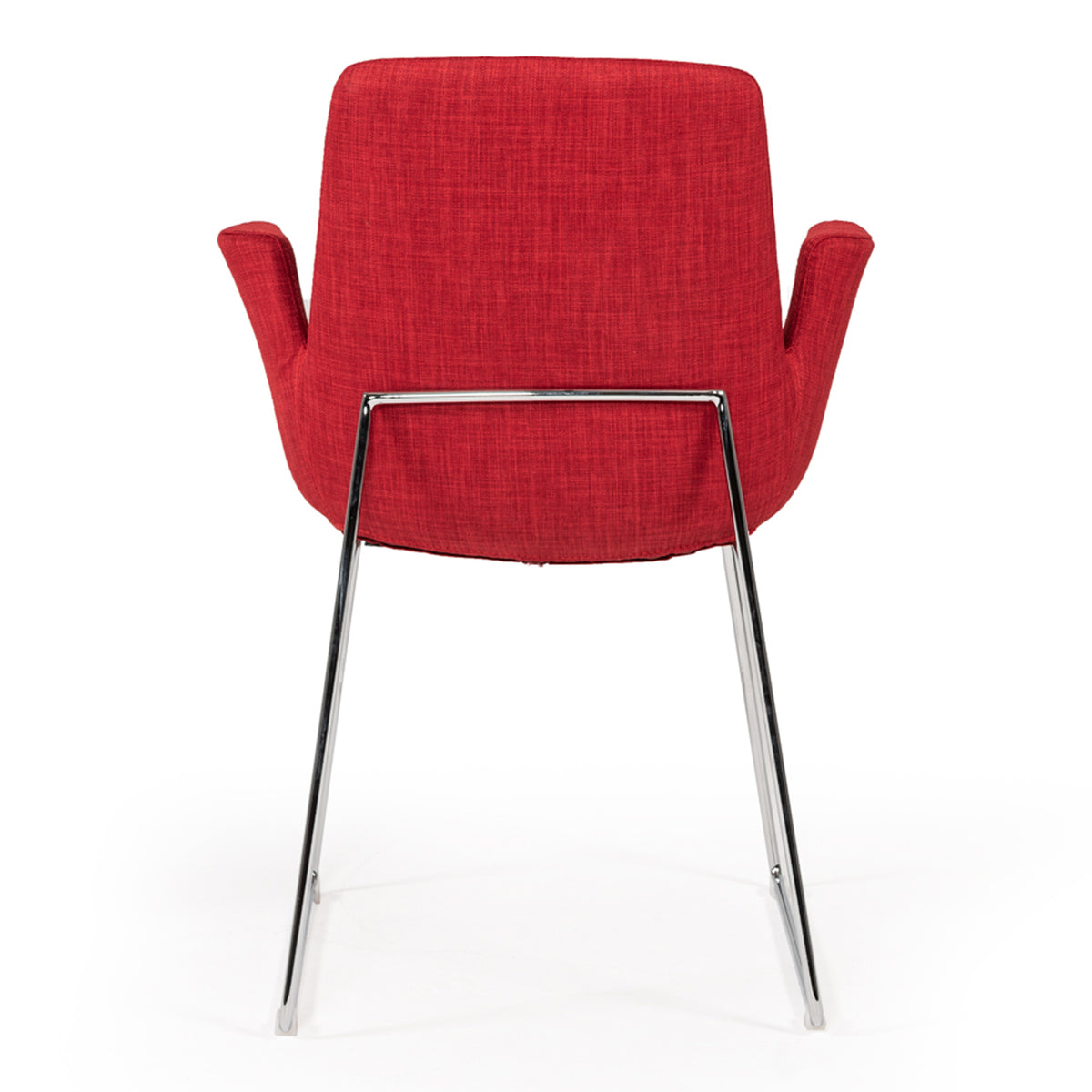 Altair Mid-Century Red Fabric Dining Chair