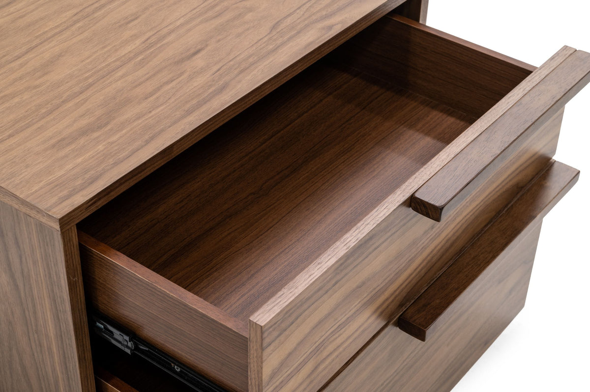 Amberlie Modern Walnut Nightstand