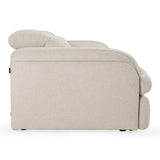 Ambler Modern Off-White Fabric Sofa with 2 Power Recliners