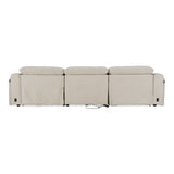 Ambler Modern Off-White Fabric Sofa with 2 Power Recliners