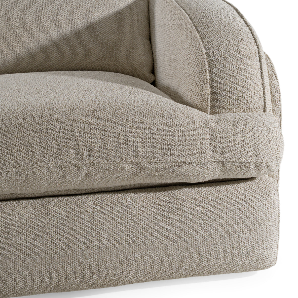Ambler Modern Off-White Fabric Sofa with 2 Power Recliners