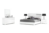Eastern King Ancona Italian Modern White Bedroom Set