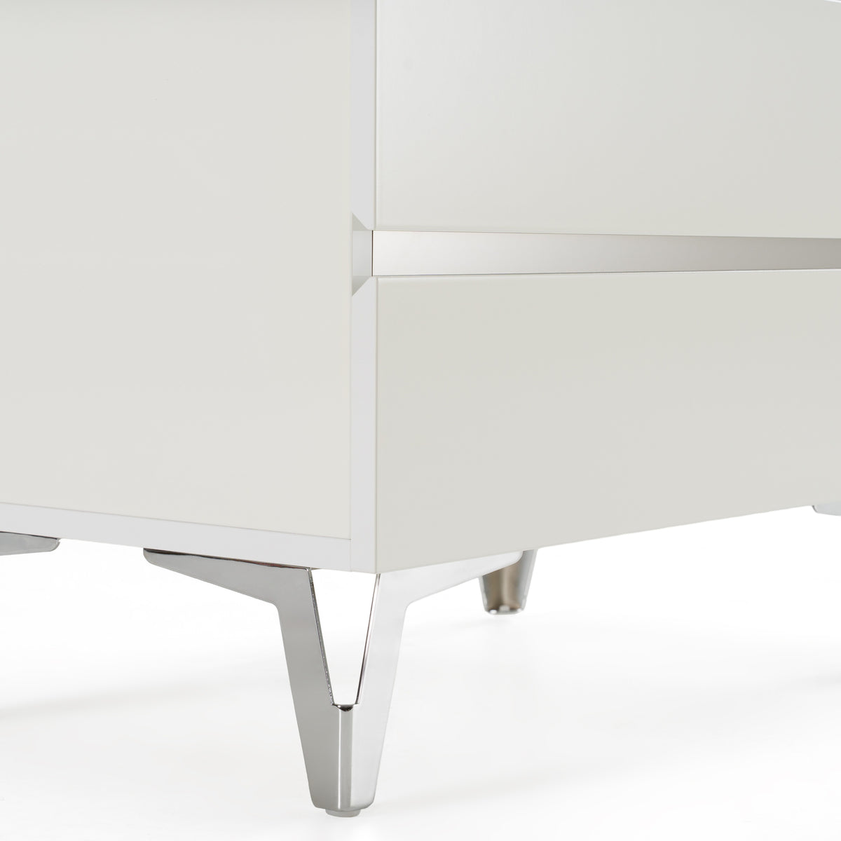 Angela Italian Modern White Nightstand