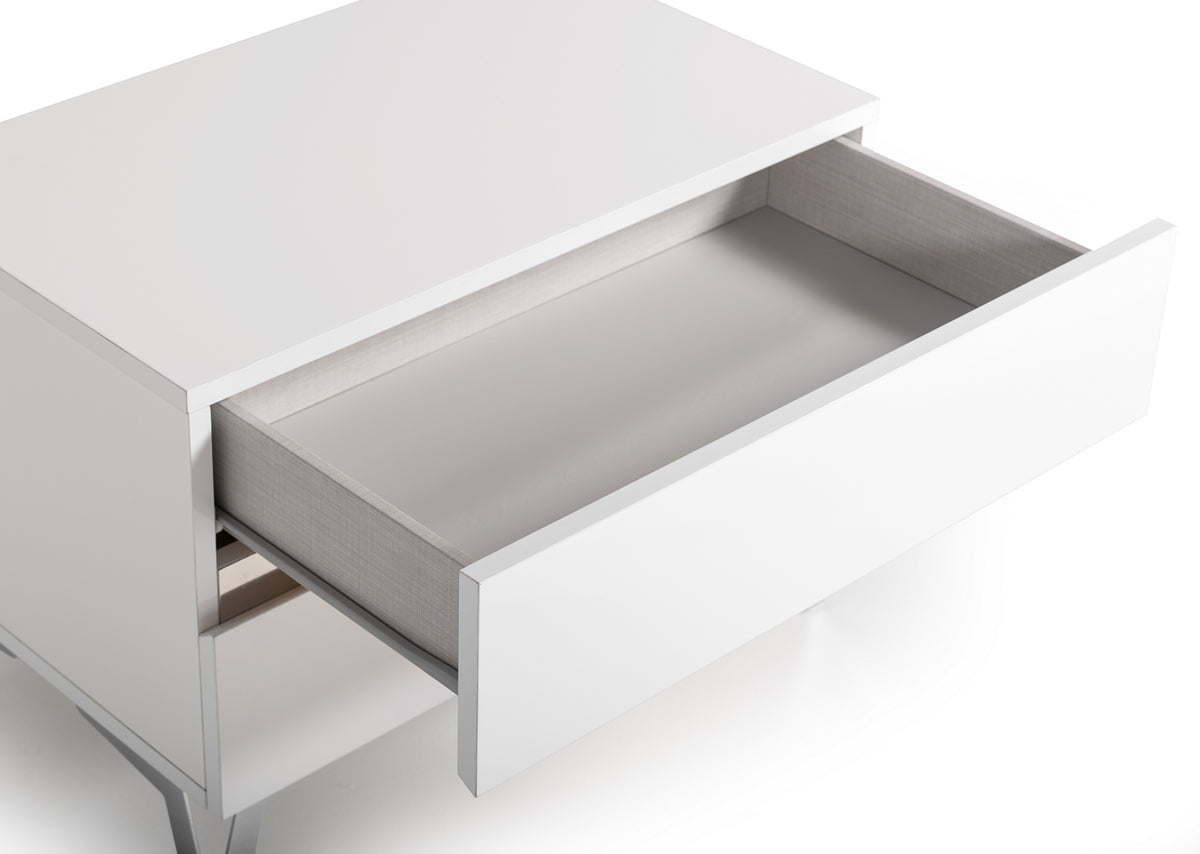 Angela Italian Modern White Eco Leather 4-Piece Bedroom Set