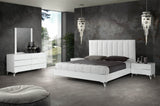 Angela Queen Italian Modern White Eco Leather Bedroom Set