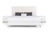 Angela Queen Italian Modern White Eco Leather Bedroom Set