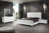 Angela Queen Italian Modern White Eco Leather Bed with Nightstands