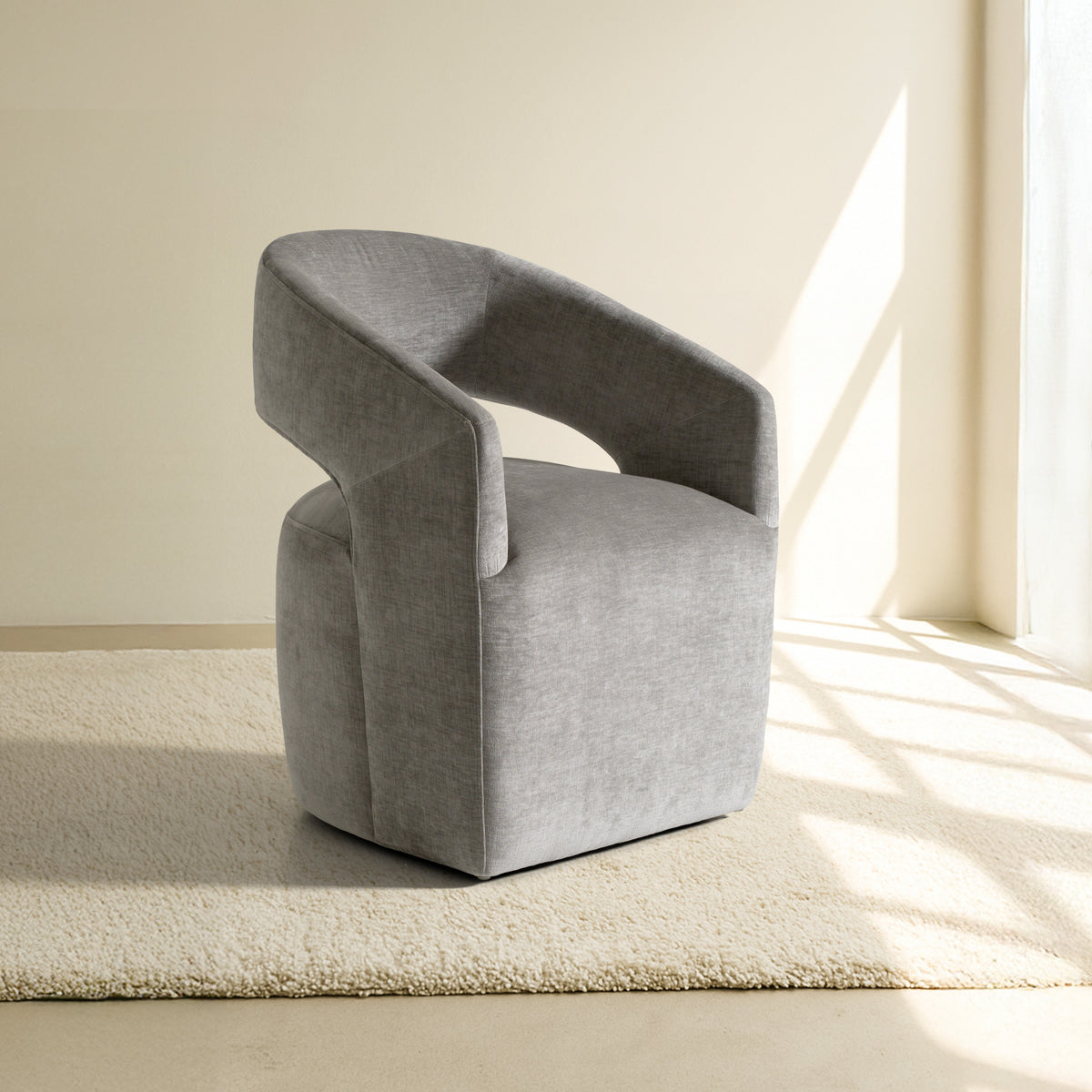 Angie Modern Grey Fabric Dining Chair