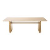 Angus Modern Cream Ash + Gold Dining Table
