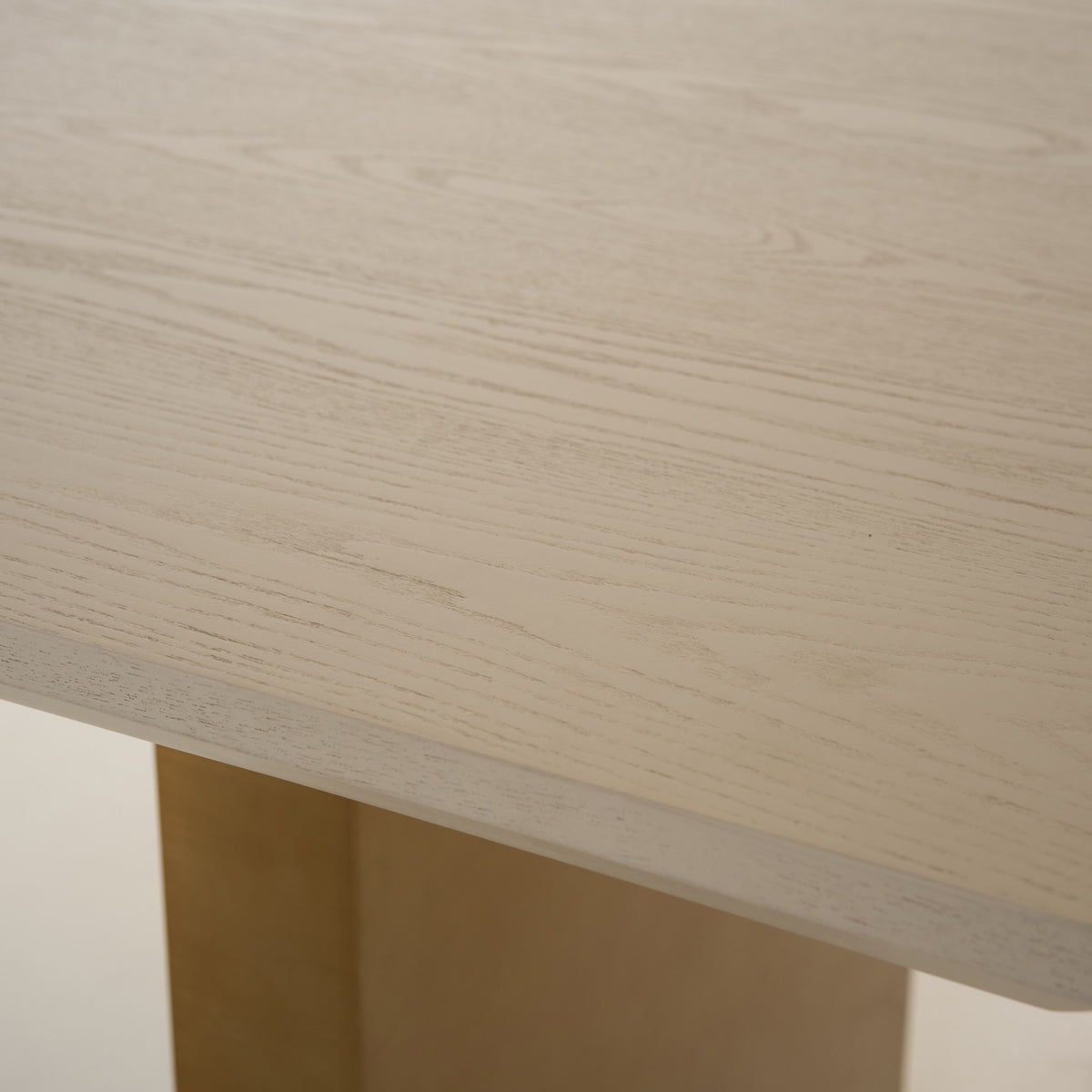 Angus Modern Cream Ash + Gold Dining Table