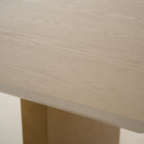Angus Modern Cream Ash + Gold Dining Table