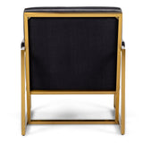 Anton Modern Grey Velvet + Brass Accent Chair