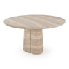 Aragats Modern Faux Travertine Concrete Round Dining Table