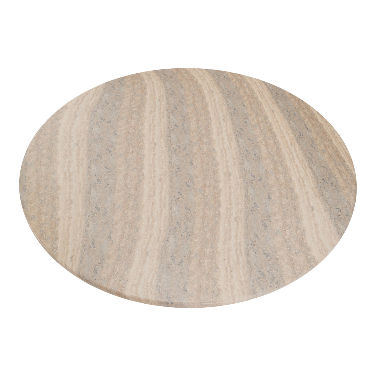 Aragats Modern Faux Travertine Concrete Round Dining Table