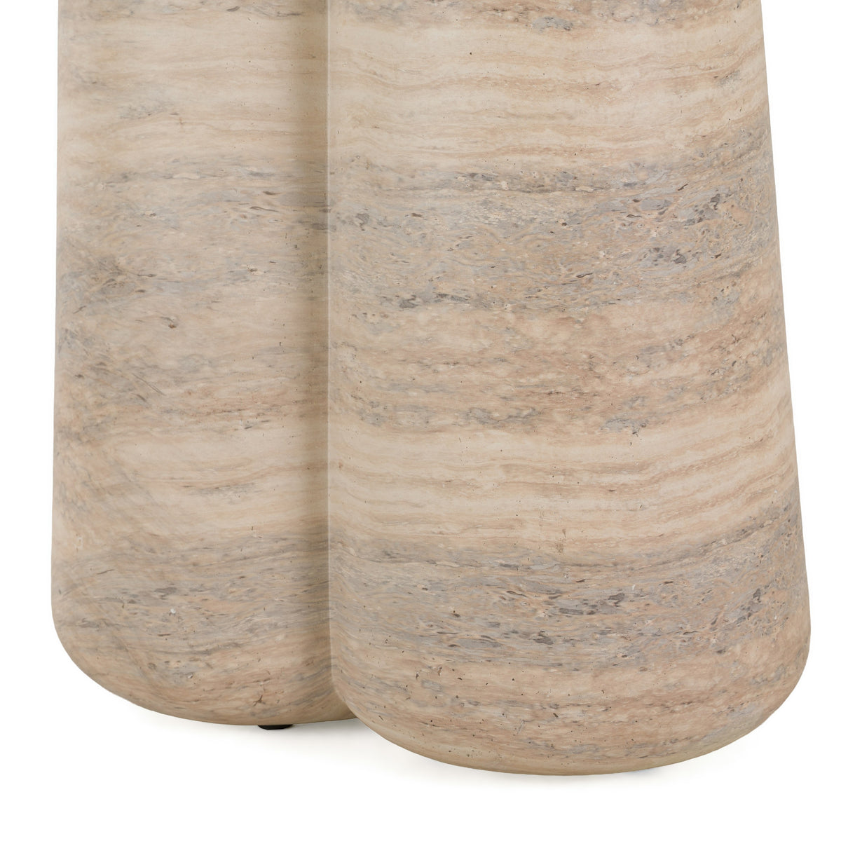 Aragats Modern Faux Travertine Concrete Round Dining Table