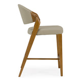 Arlo Mid-Century Beige & Walnut Counter Chair