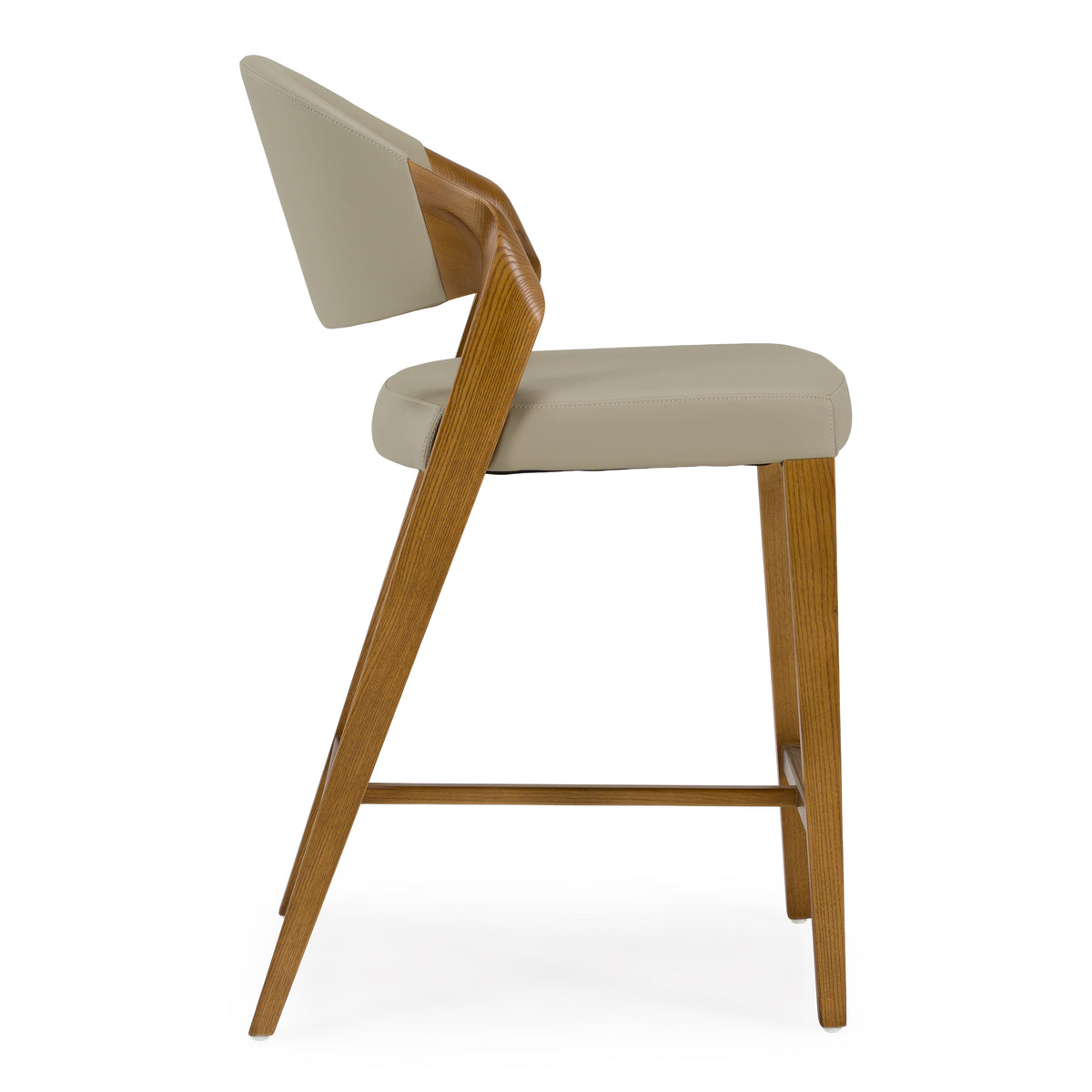 Arlo Mid-Century Beige & Walnut Counter Chair