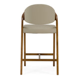 Arlo Mid-Century Beige & Walnut Counter Chair