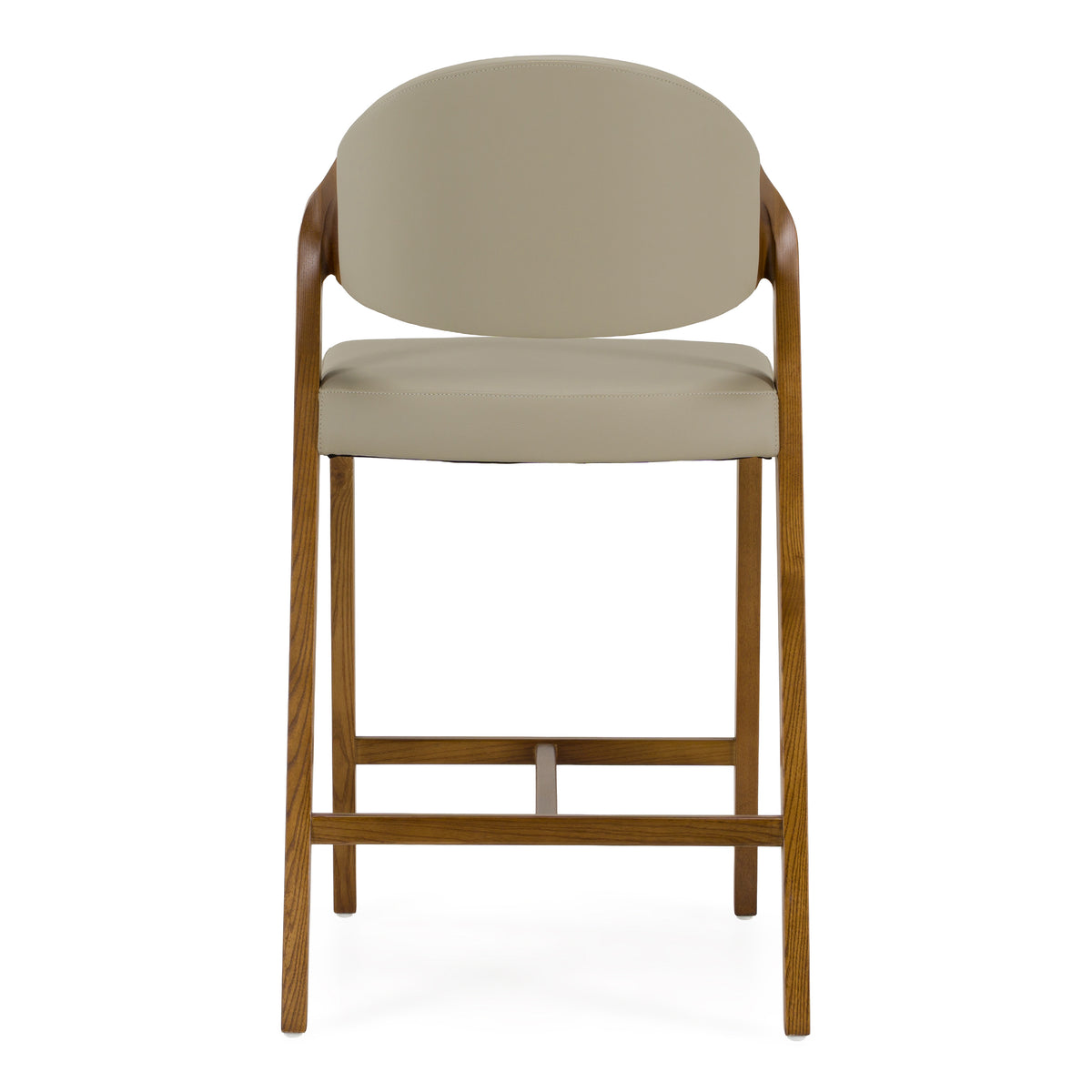 Arlo Mid-Century Beige & Walnut Counter Chair