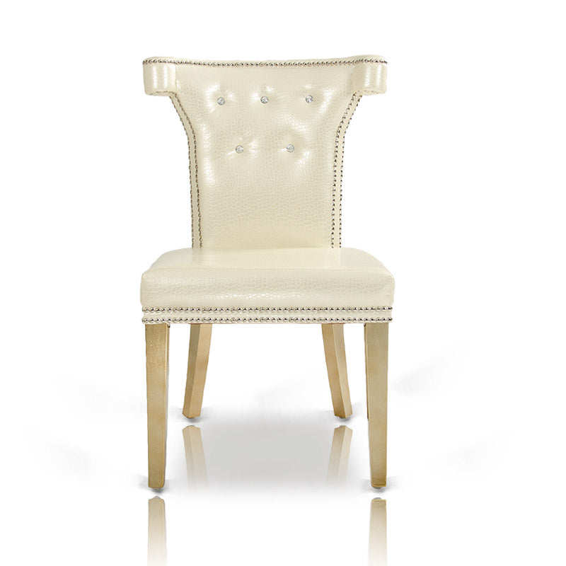 Beatrice White Leather Dining Chair