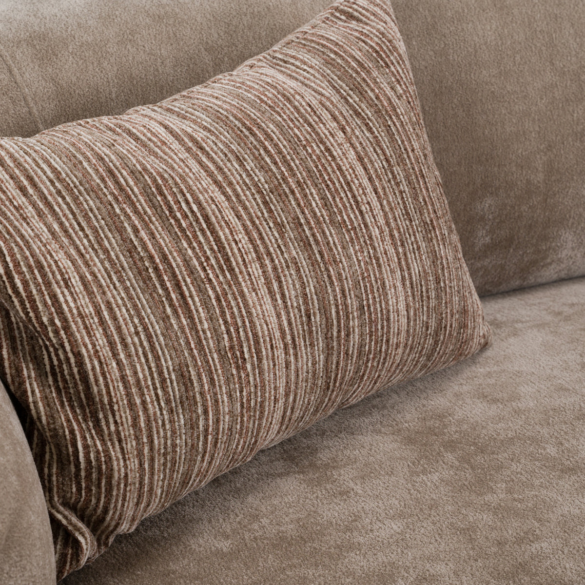 Arnaud Modern Tan Fabric + Brown Oak Loveseat Sofa