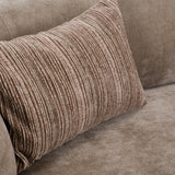 Arnaud Modern Tan Fabric + Brown Oak Loveseat Sofa