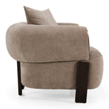 Arnaud Modern Tan Fabric + Brown Oak Accent Chair