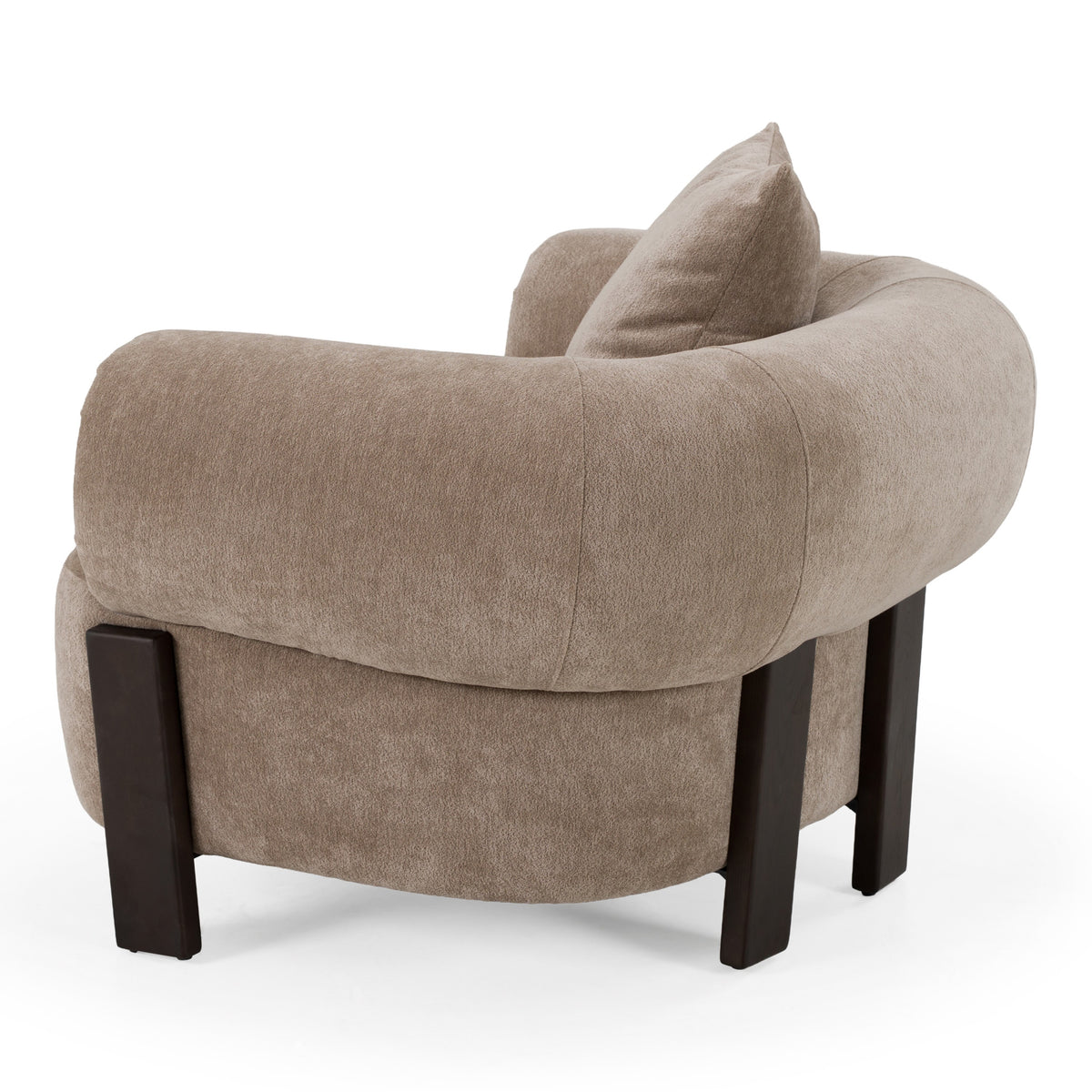 Arnaud Modern Tan Fabric + Brown Oak Accent Chair