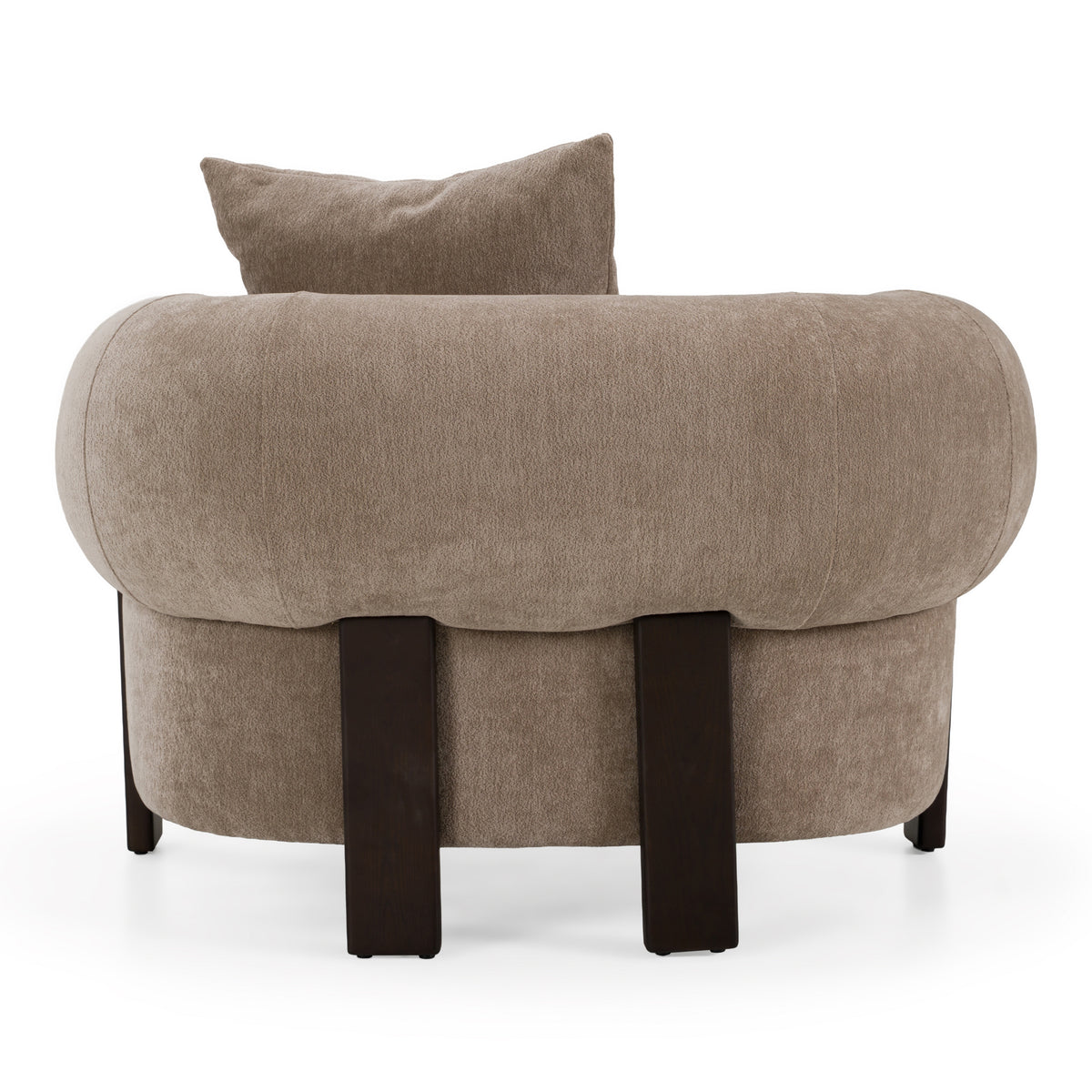 Arnaud Modern Tan Fabric + Brown Oak Accent Chair