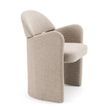 Ashley Modern Beige Fabric + Brushed Brass Dining Chair