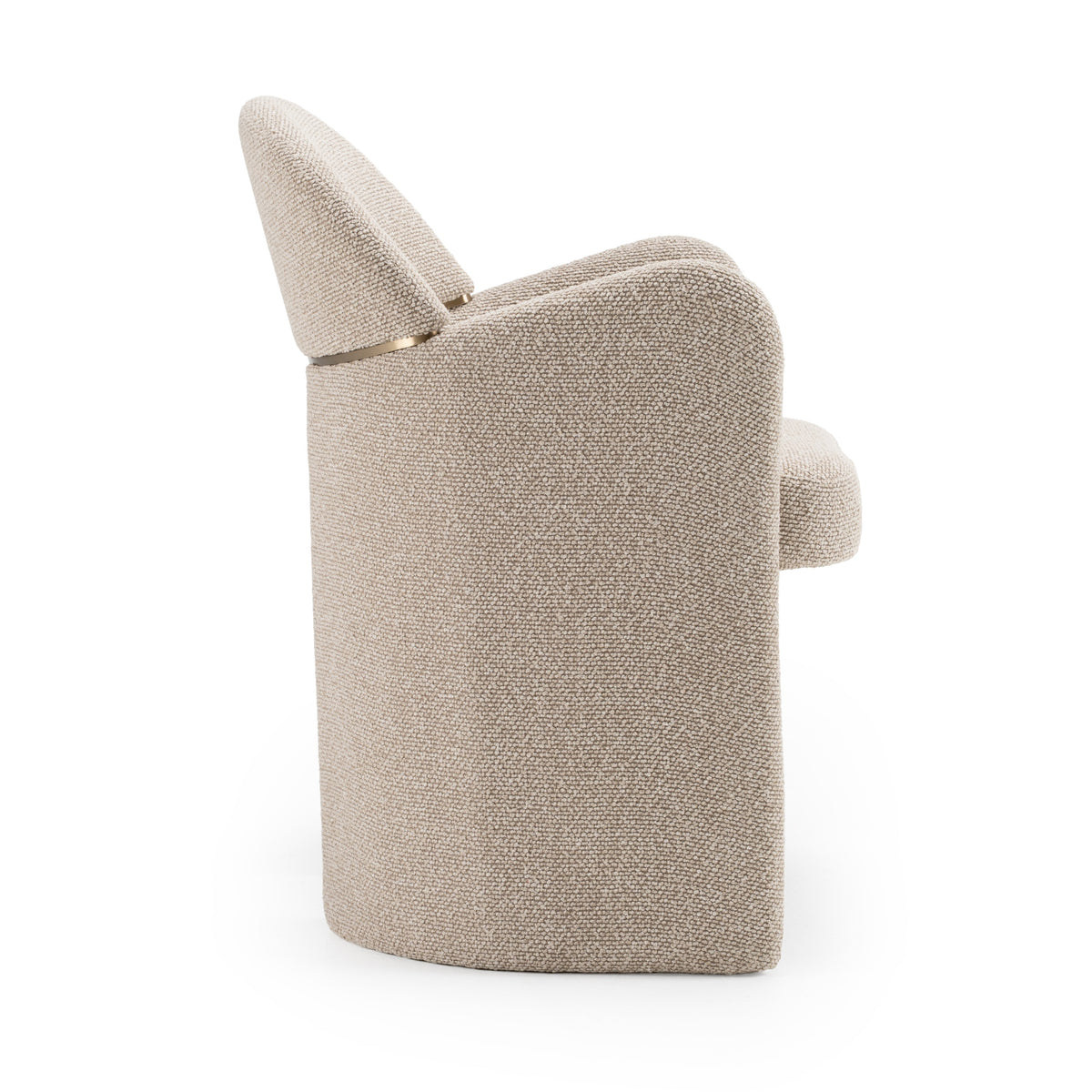 Ashley Modern Beige Fabric + Brushed Brass Dining Chair