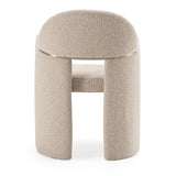 Ashley Modern Beige Fabric + Brushed Brass Dining Chair