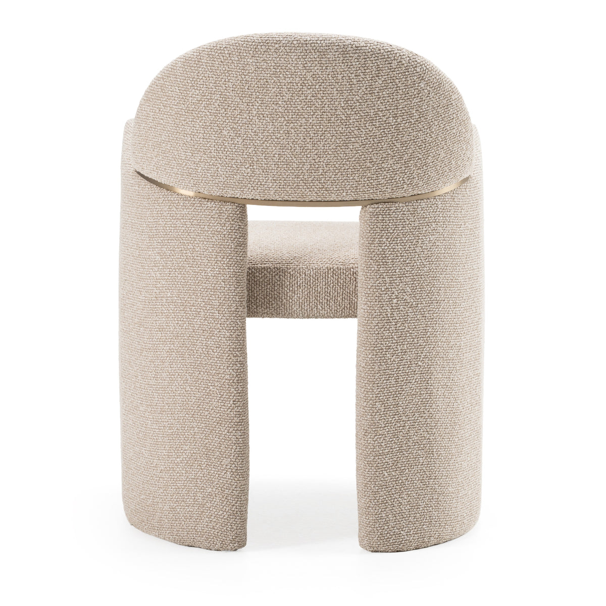 Ashley Modern Beige Fabric + Brushed Brass Dining Chair