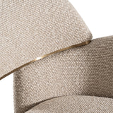 Ashley Modern Beige Fabric + Brushed Brass Dining Chair